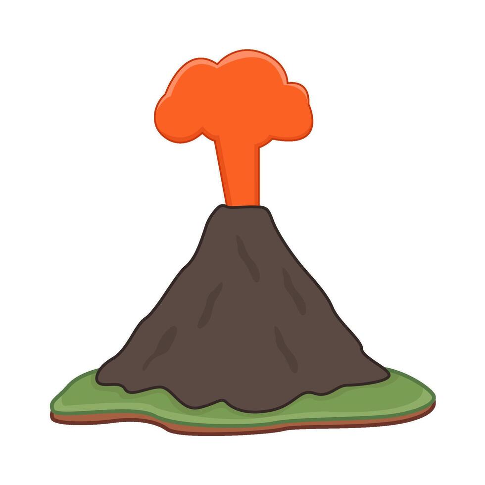 volcán lava fuego ilustración vector