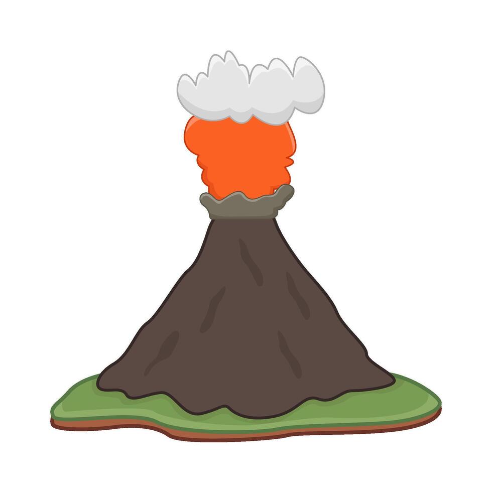 volcano lava fire with smoke illustration vector