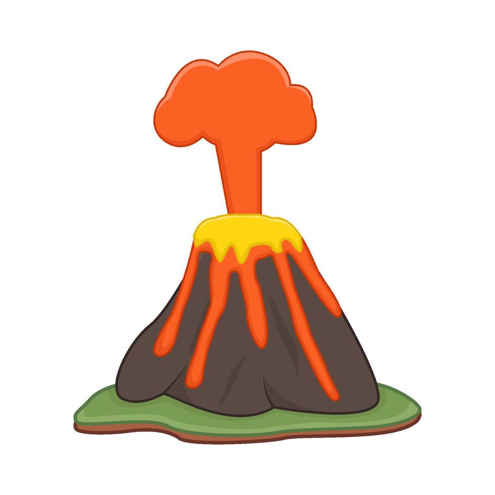 volcán lava fuego ilustración vector