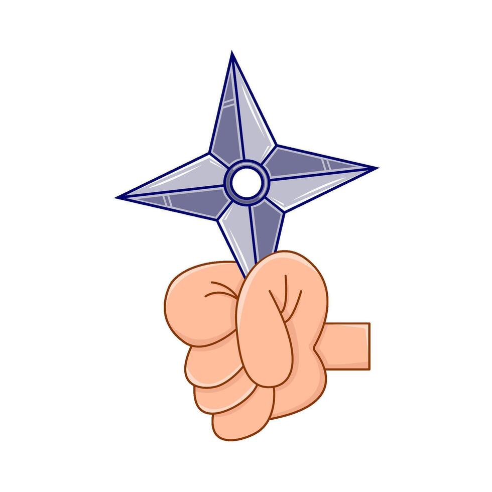 shuriken en mano ilustración vector