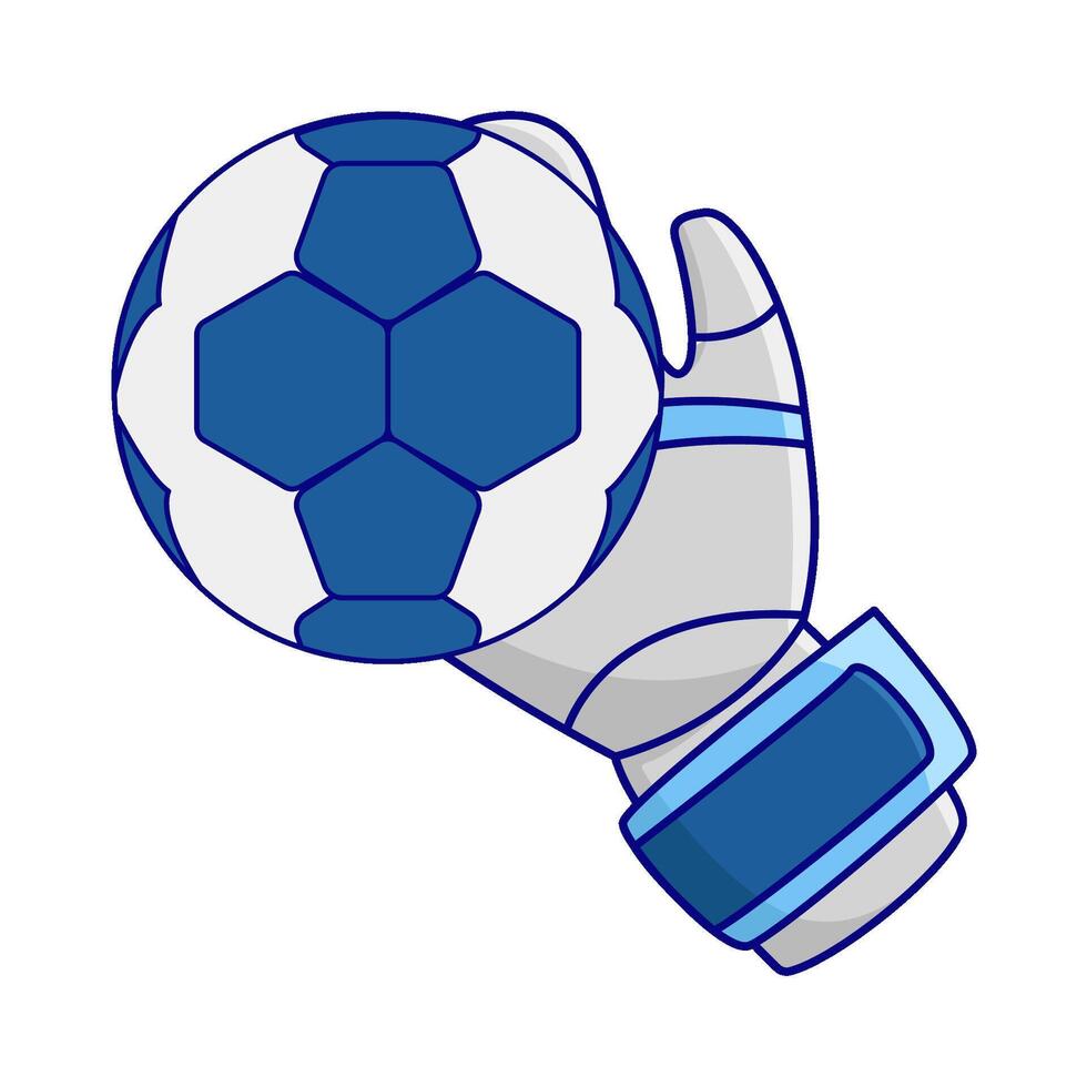 fútbol pelota en guantes portero ilustración vector