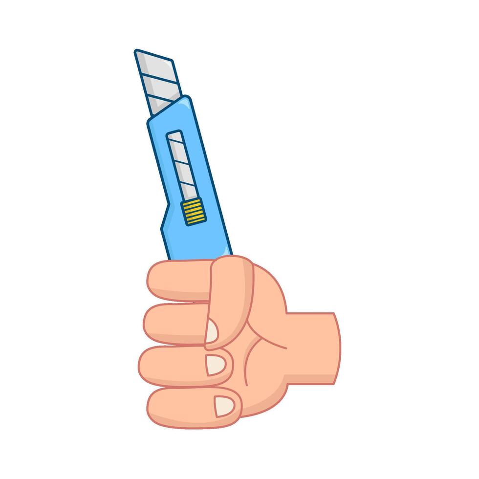 cutter in hand illustration vector