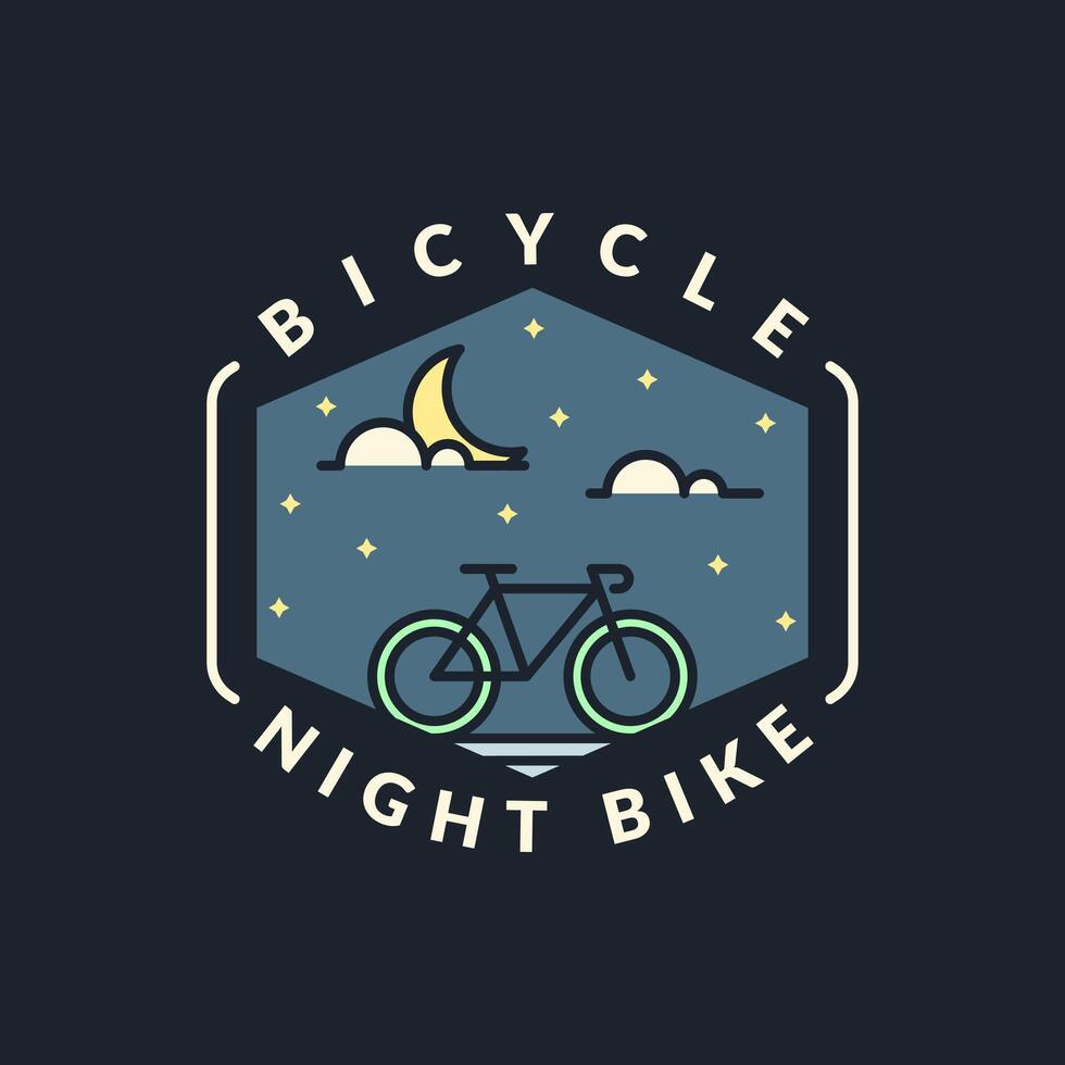 ciclismo nocturno monoline o estilo de arte de línea ilustración vectorial vector