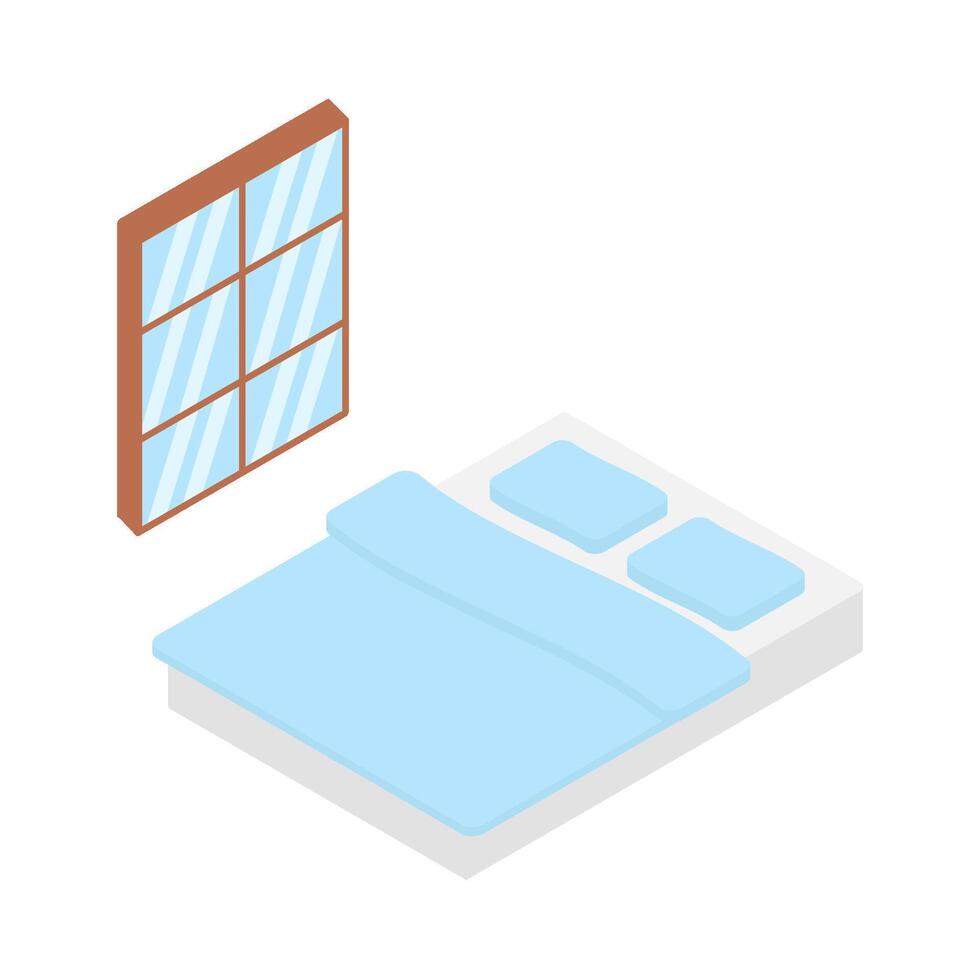 doble cama en dormitorio ilustración vector