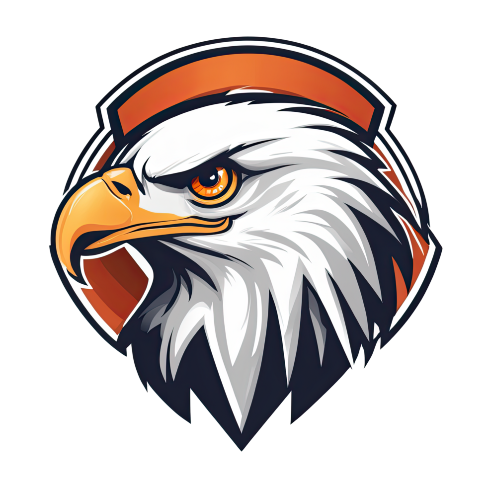 AI generated eagle head logo mascot esport illustration outline design png