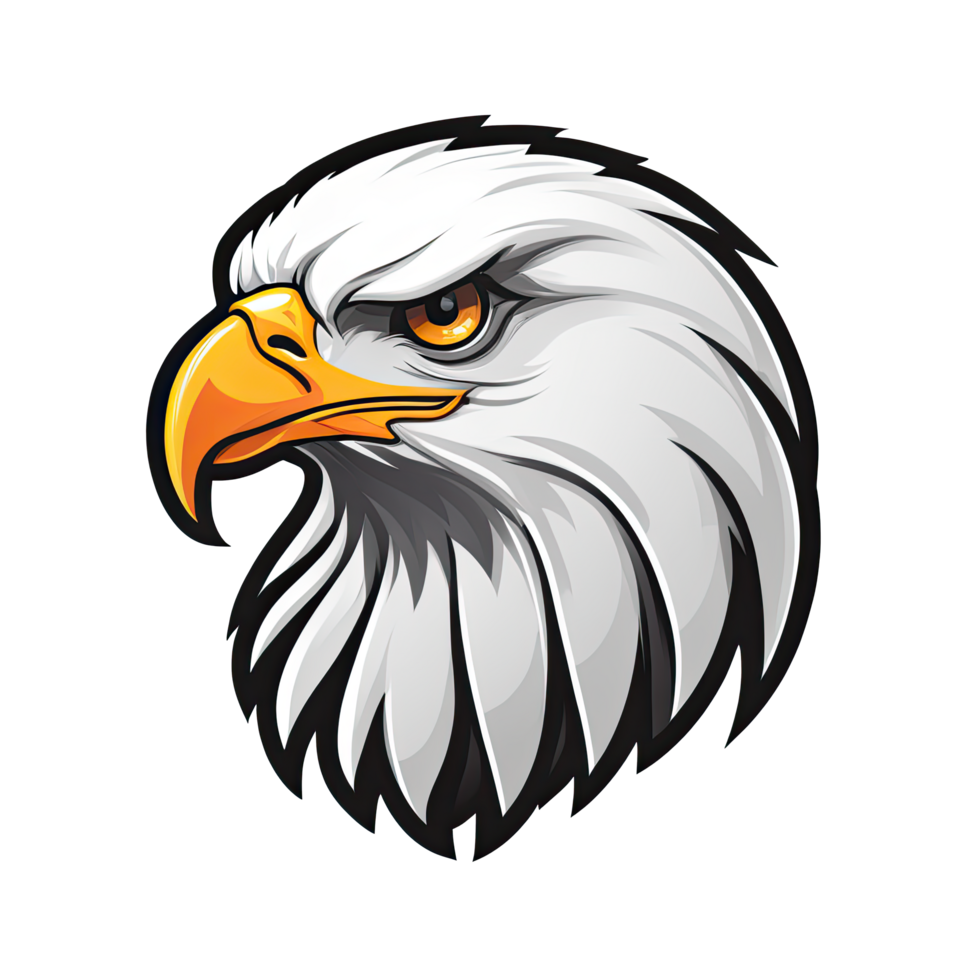 ai generiert Adler Kopf Logo Maskottchen Esport Illustration Gliederung Design png