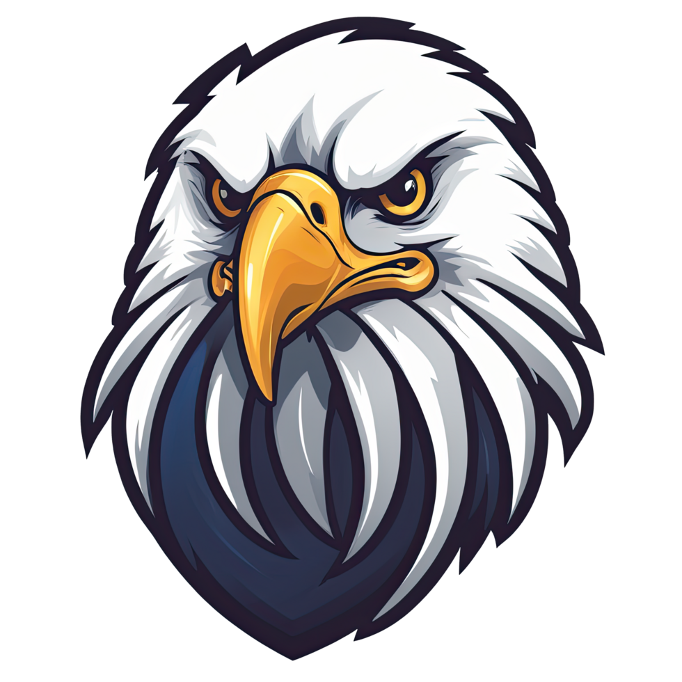 ai generiert Adler Kopf Logo Maskottchen Esport Illustration Gliederung Design png