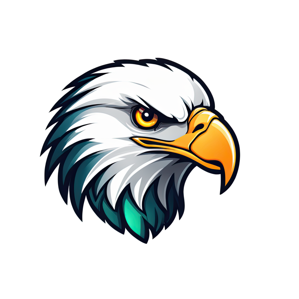 ai generiert Adler Kopf Logo Maskottchen Esport Illustration Gliederung Design png