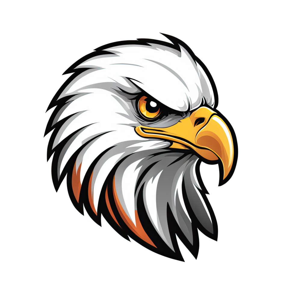 ai generiert Adler Kopf Logo Maskottchen Esport Illustration Gliederung Design png