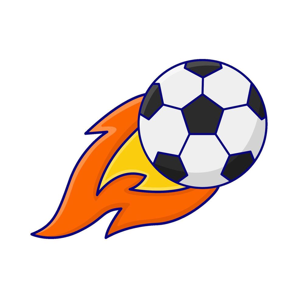 soccer ball with fire illustration vector