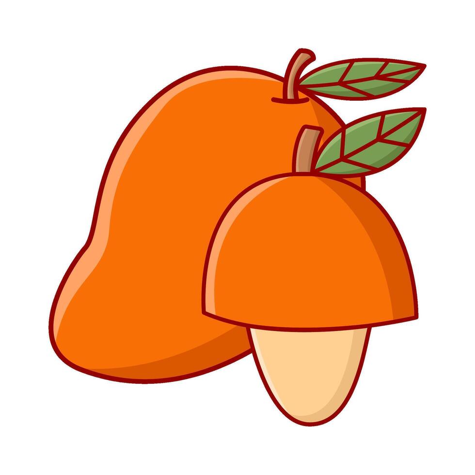 mango Fruta con rebanada mango ilustración vector