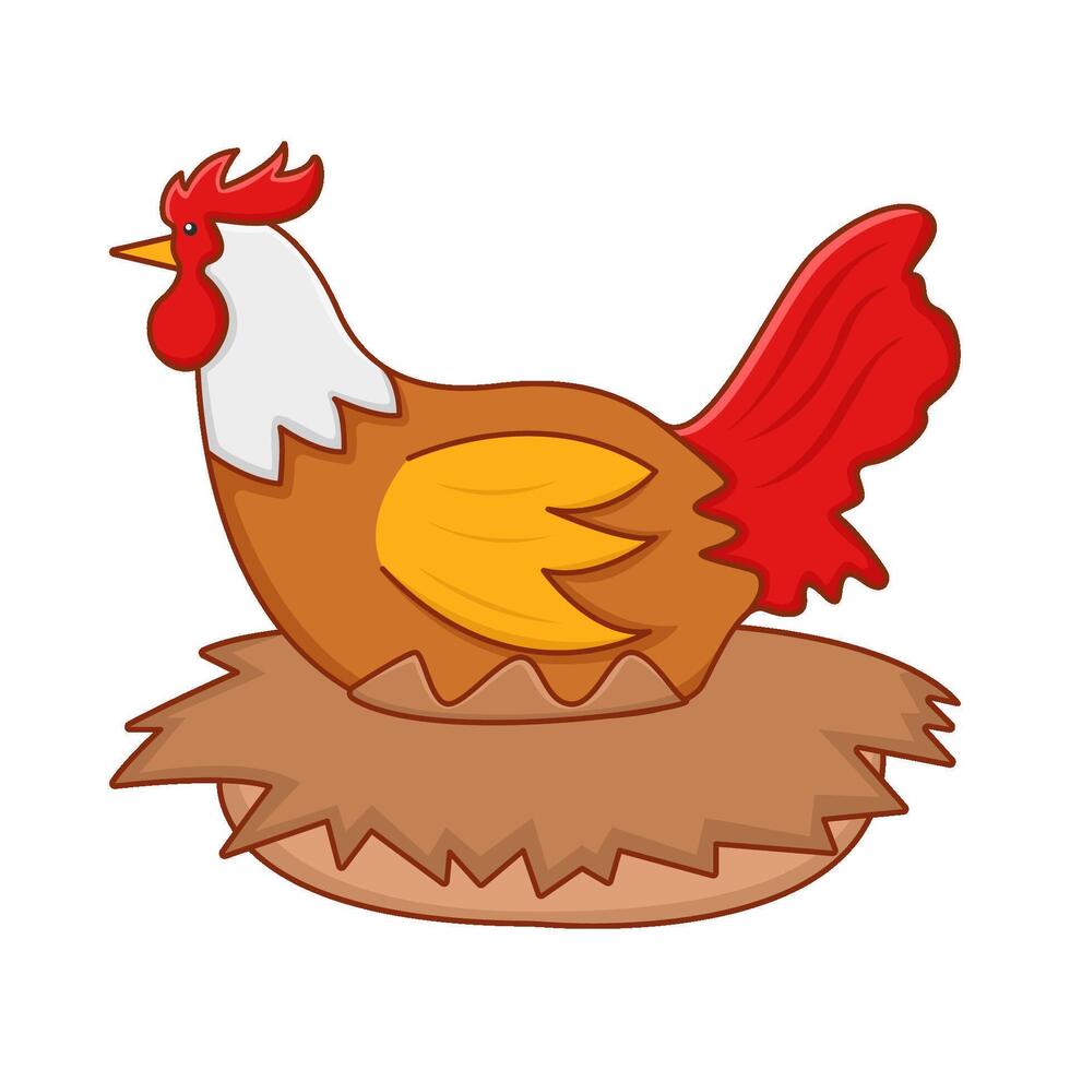 gallo animal en pollo jaula ilustración vector