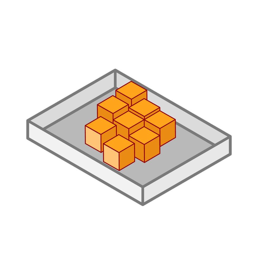 mango cubo en monitor vector