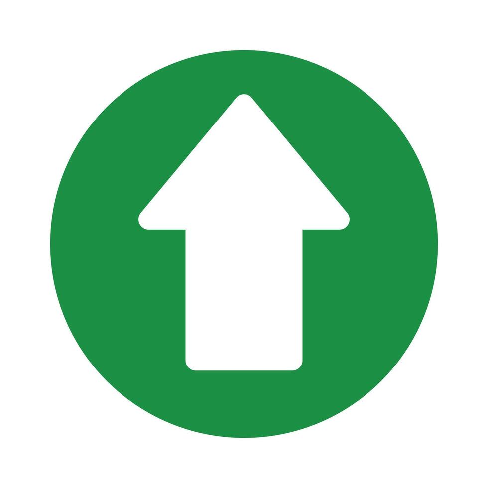 Vector up arrows in line and flat circles