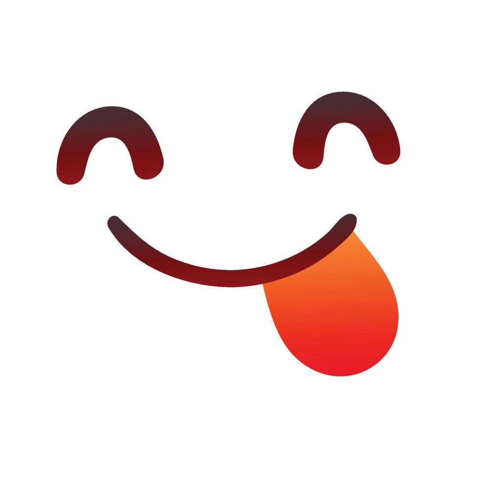 vector sabroso sonrisa emoji con lengua lamer boca