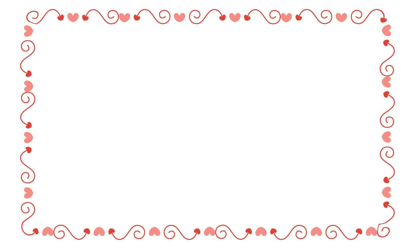 Vector hand drawn heart frame illustration