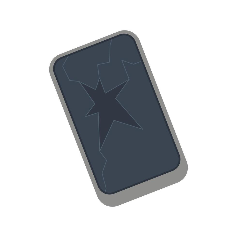 Vector smartphone collection with broken glass