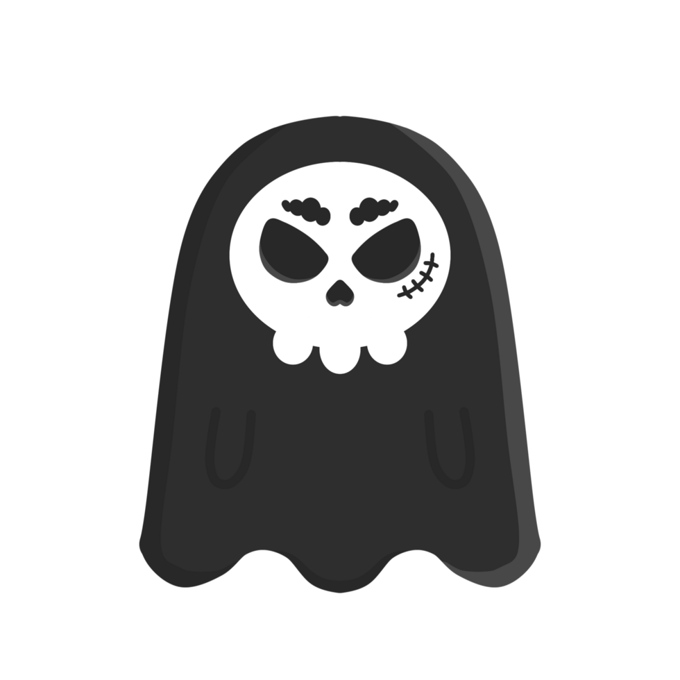 ghost icon in cartoon style on transparent background png