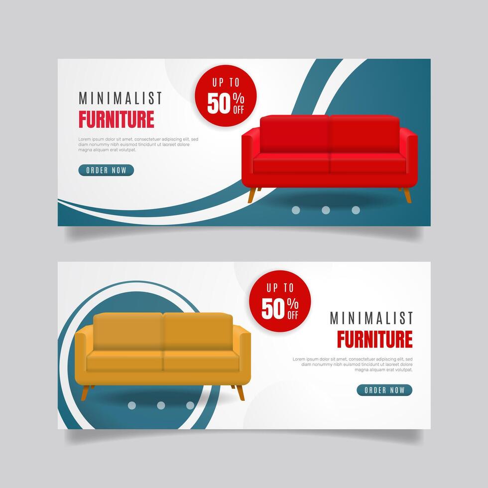 Gradient furniture sale banners. - Vector. vector