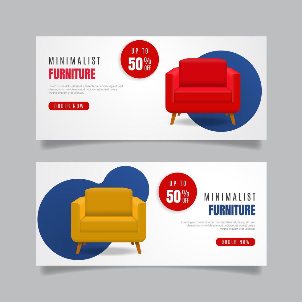 Gradient furniture sale banners. - Vector. vector