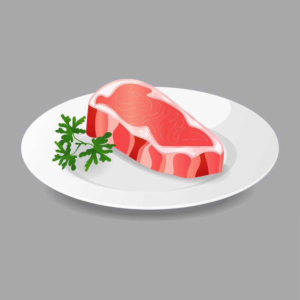 Raw meat steak vector illustration