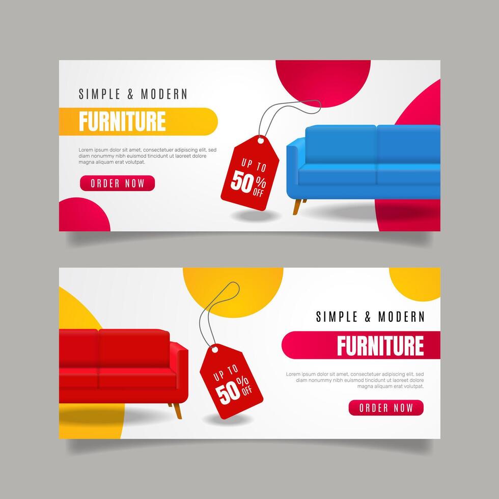 Gradient furniture sale banners. - Vector. vector