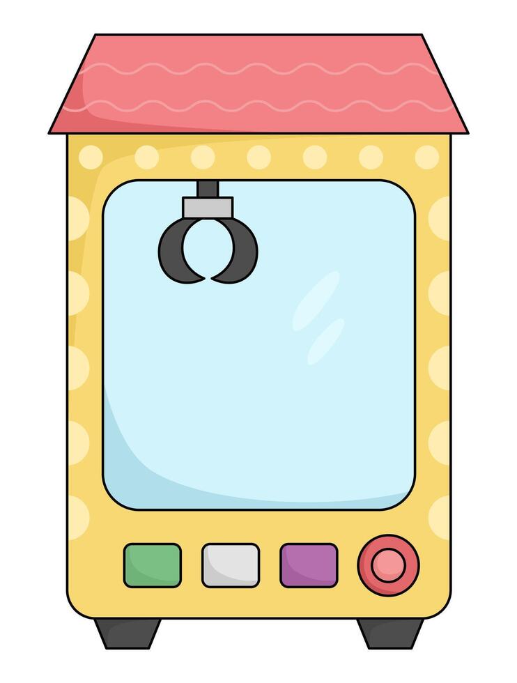 Vector kawaii toy vending machine icon for kids. Cute gadget illustration. Funny cartoon gambling game