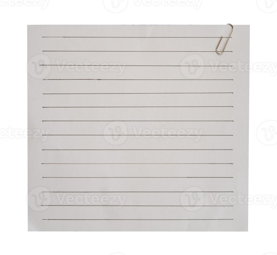 blank sheet of paper with clip isolated 37133212 PNG