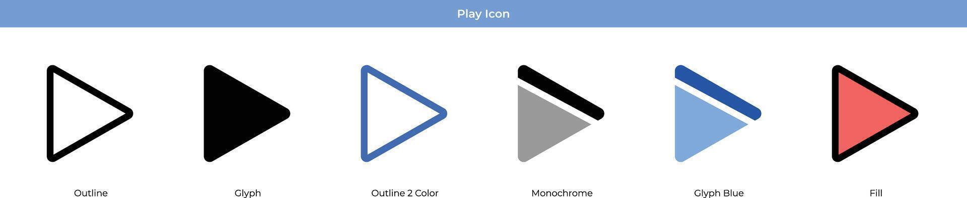 Play Icon Set vector