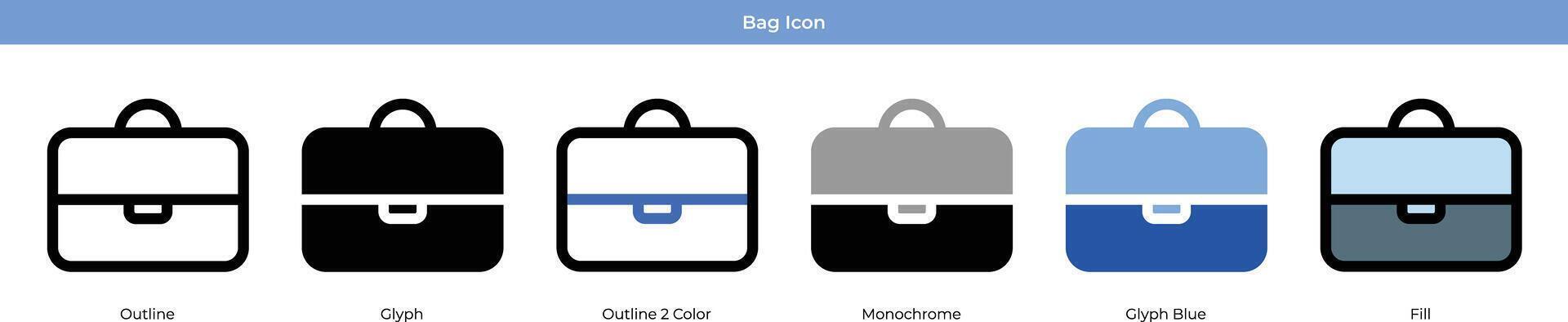 bolso icono conjunto vector