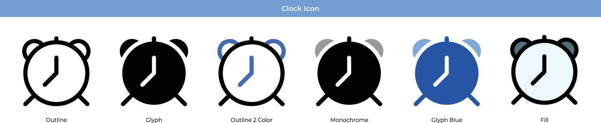Clock Icon Set vector