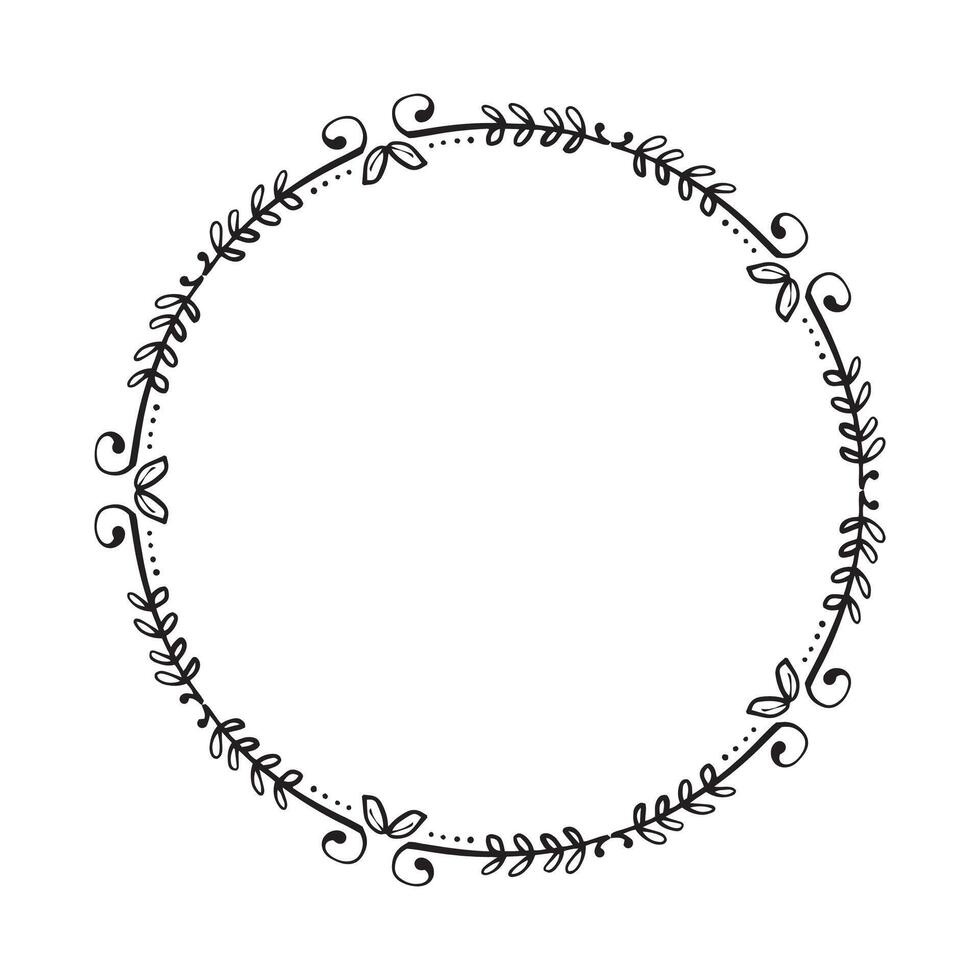 Vector decorative floral round element on white background