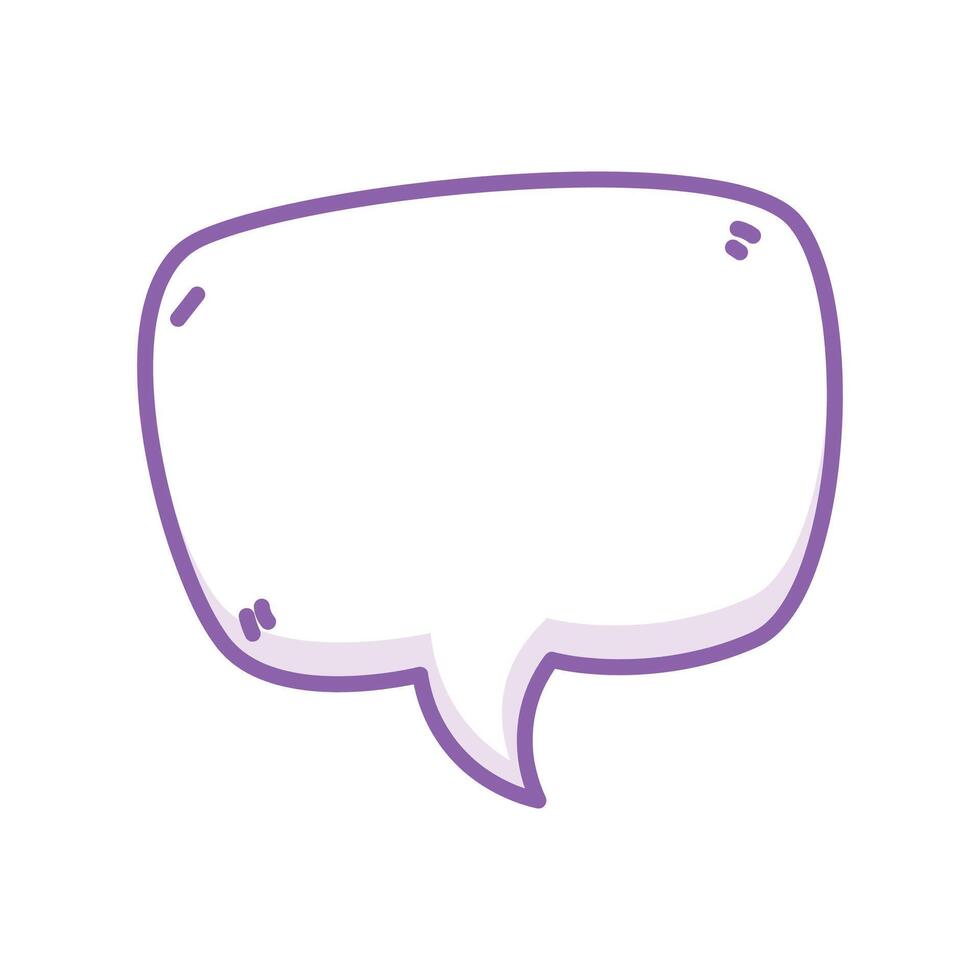 Vector hand drawn speech bubble on white background