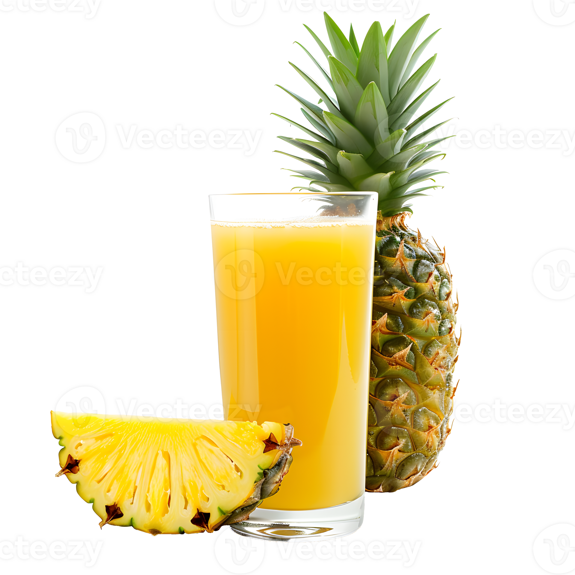AI generated Pineapple juice and slices of pineapple PNG 37133422 PNG