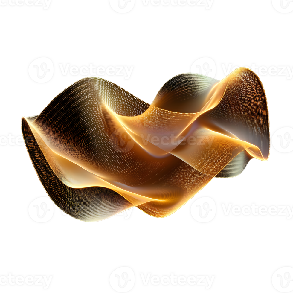 AI generated Smooth elegant gold gradient wave shape png