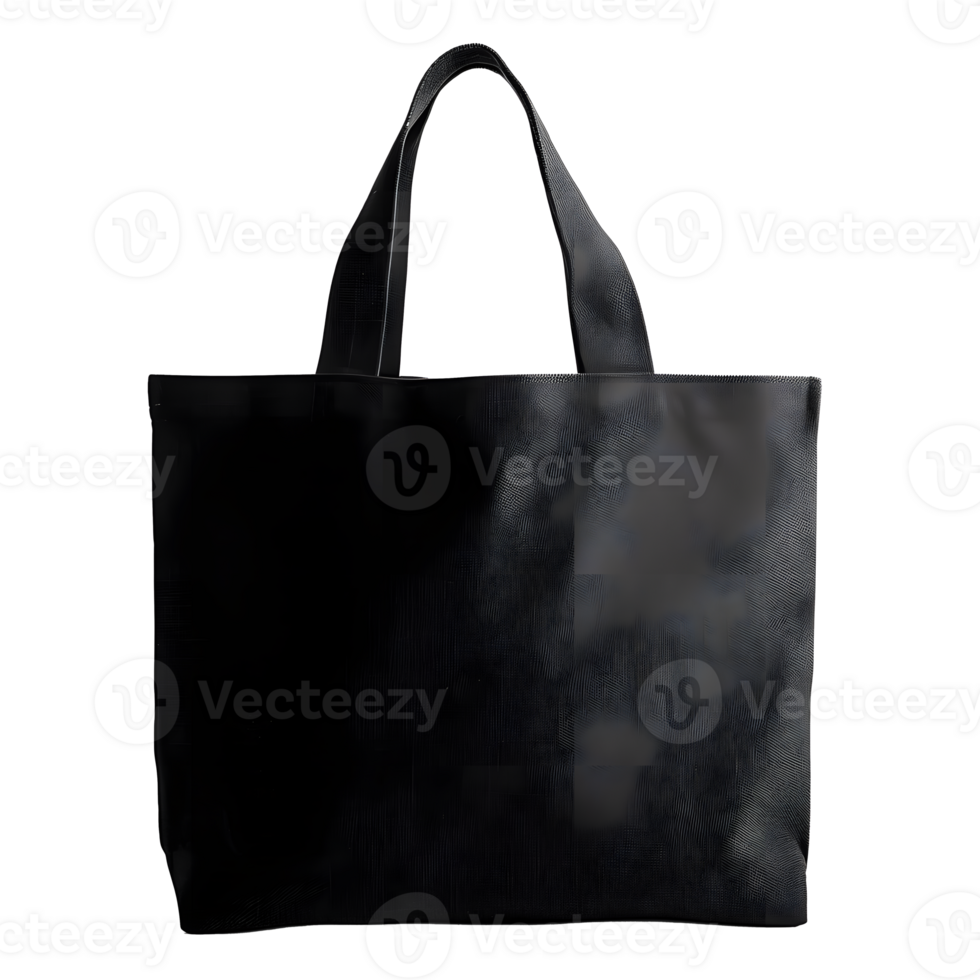 AI generated Black fabric bag mockup PNG