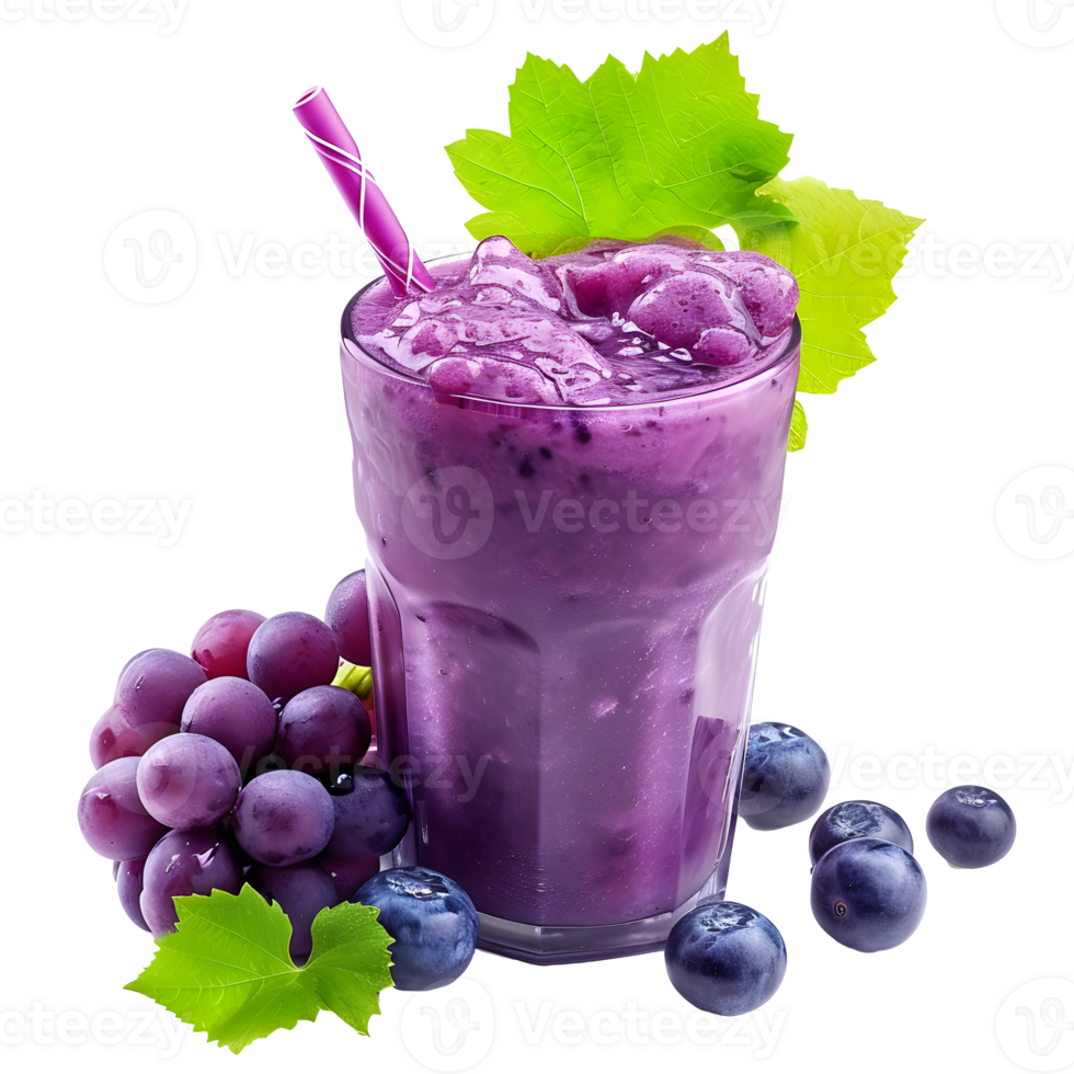 AI generated Grape smoothie in glass PNG