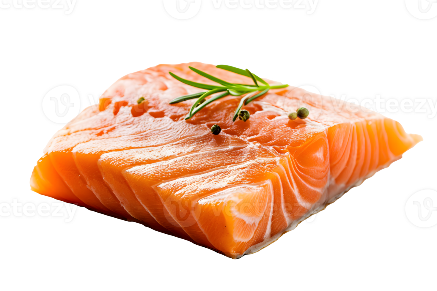 AI generated raw salmon fillet png