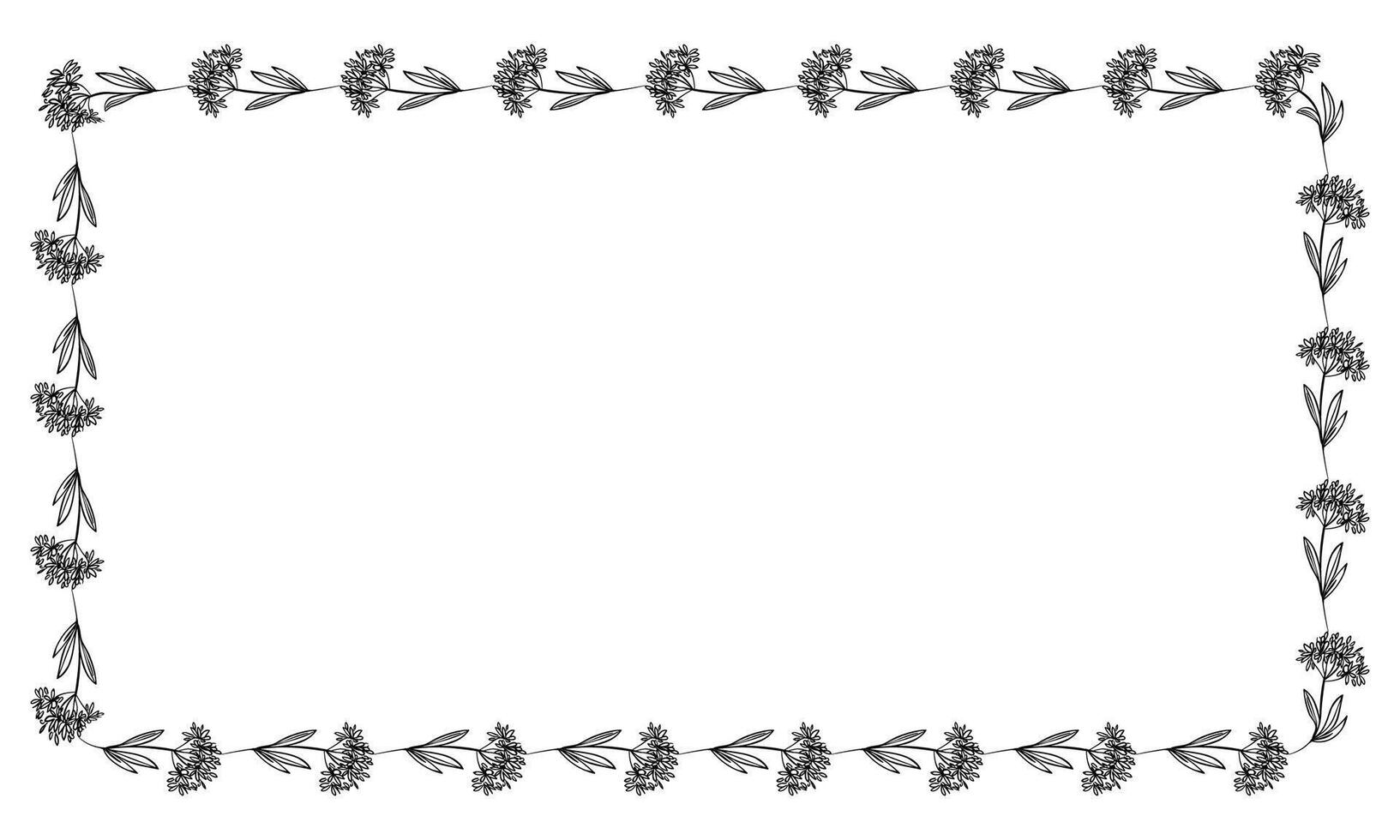 vector dibujado floral marco en blanco antecedentes