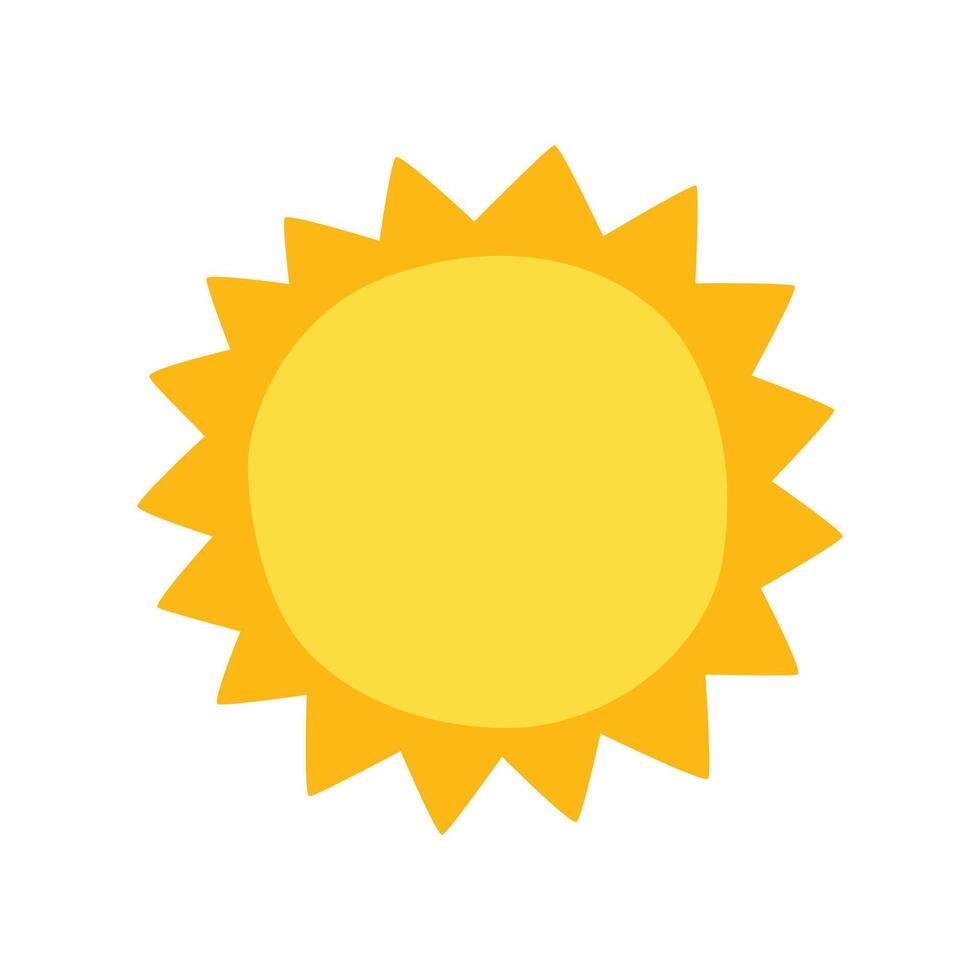 Vector yellow sunny icon on white background