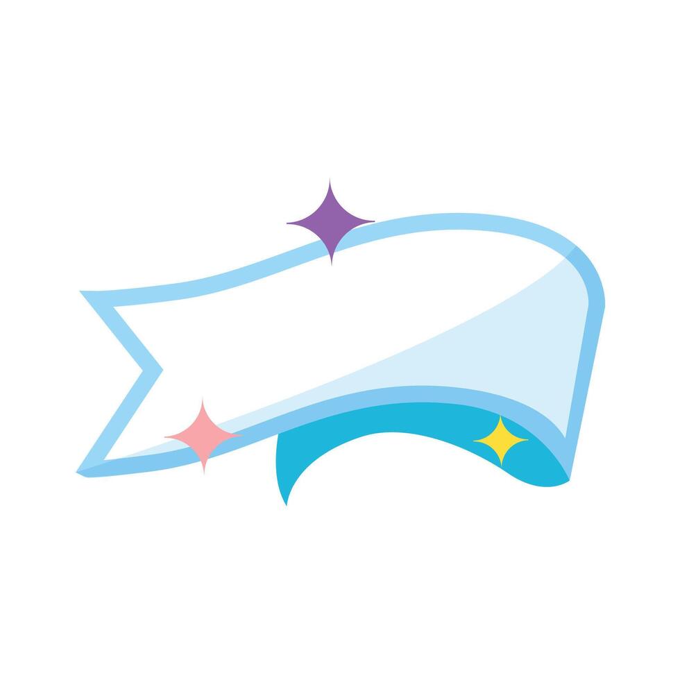 Vector cartoon ribbon with star on white background