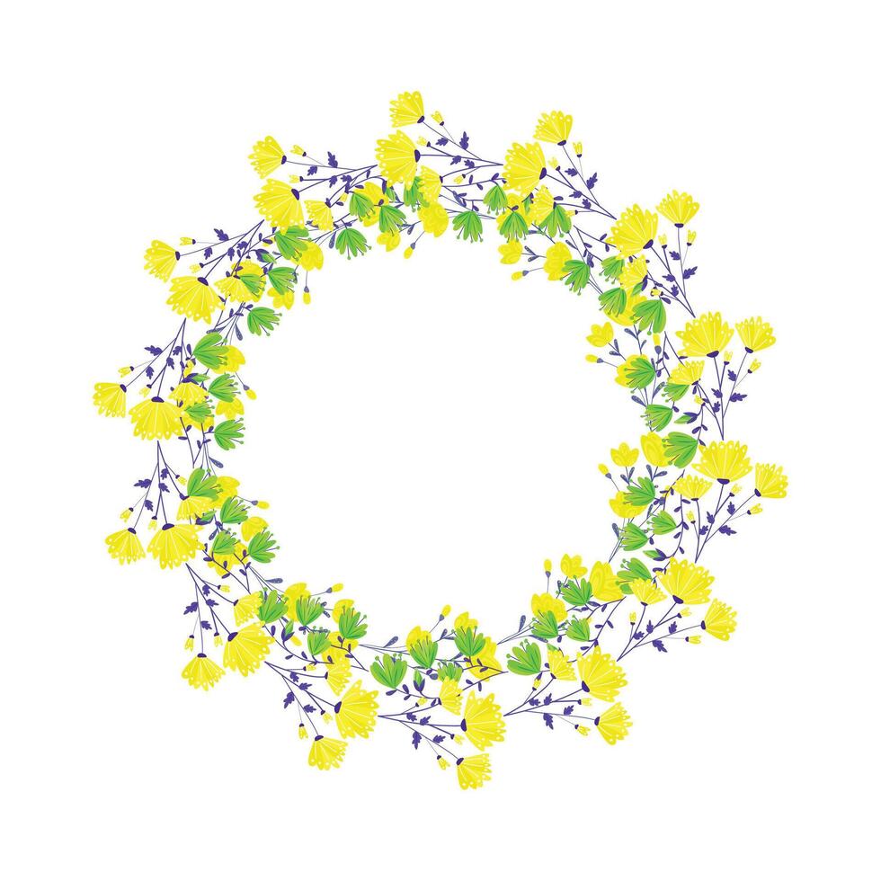 vector mano dibujado floral guirnalda en blanco antecedentes