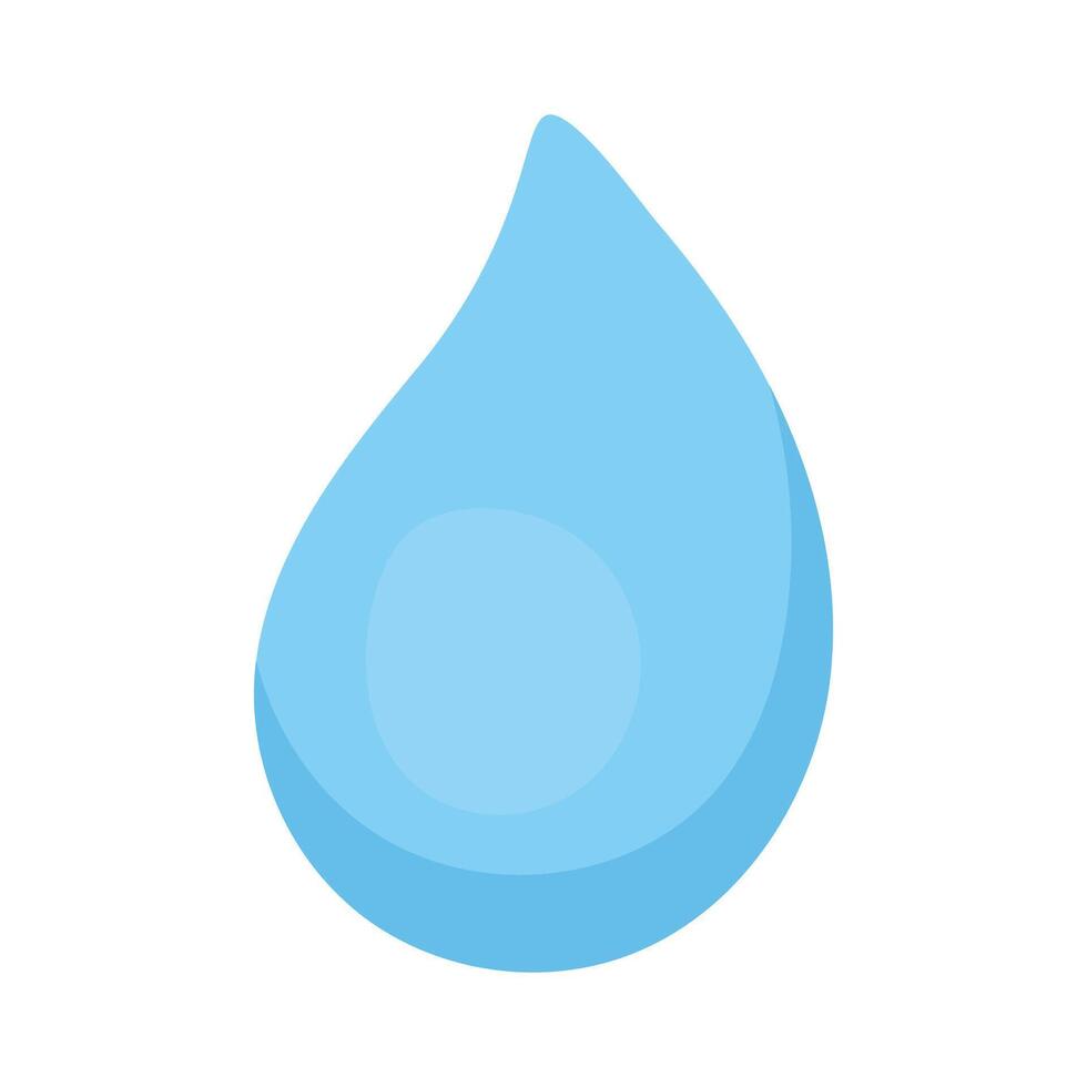 Vector blue water drop vector icon on white background