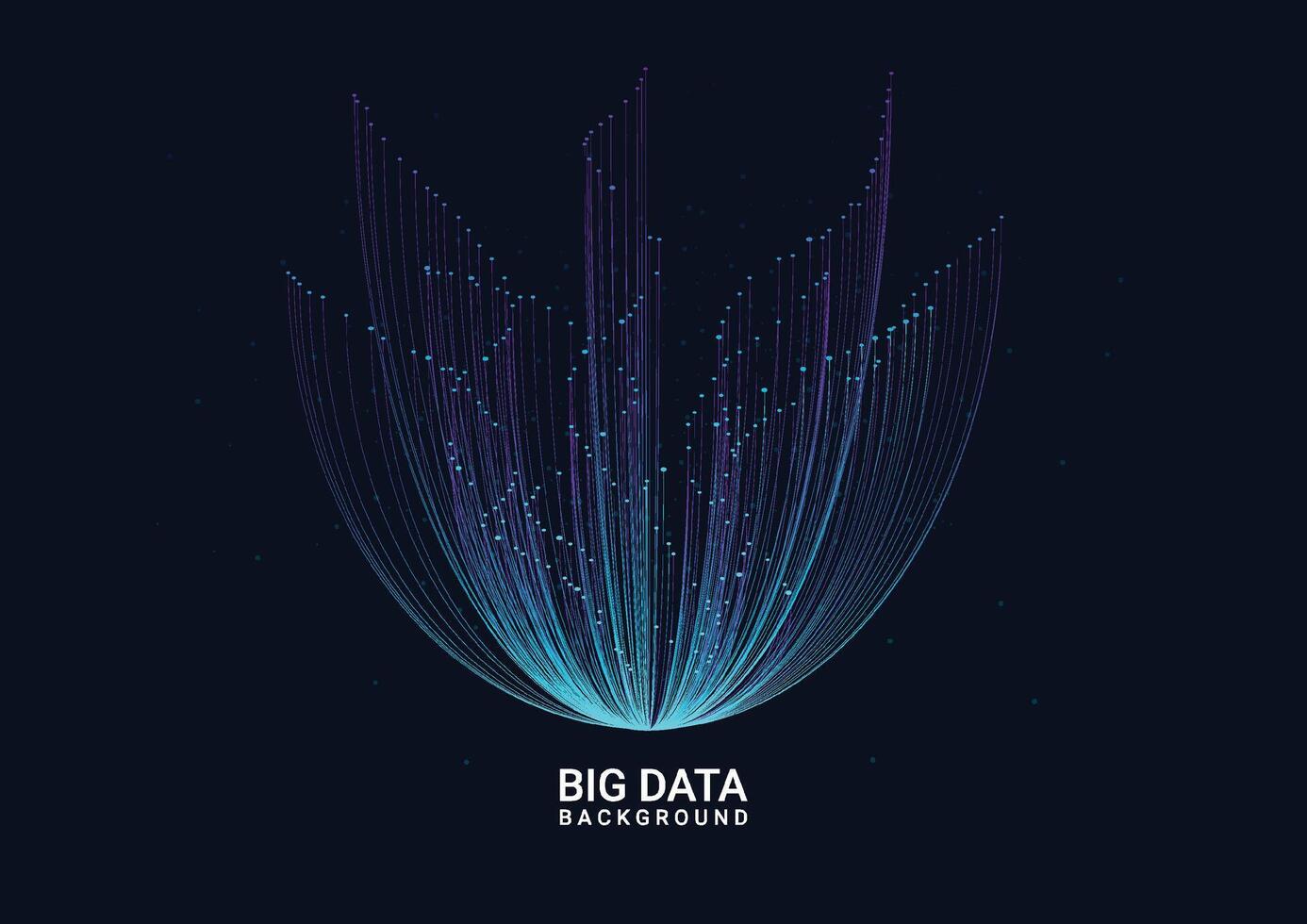 visualización de grandes datos. Resumen tecnología innovación comunicación concepto digital diseño azul fondo. ilustración vectorial vector