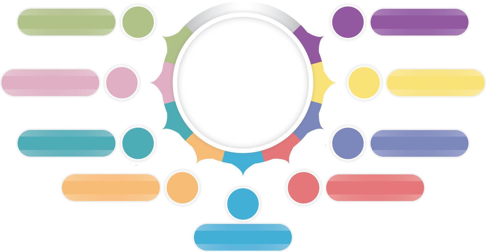 Multi colored pie chart by bar graphs. vector