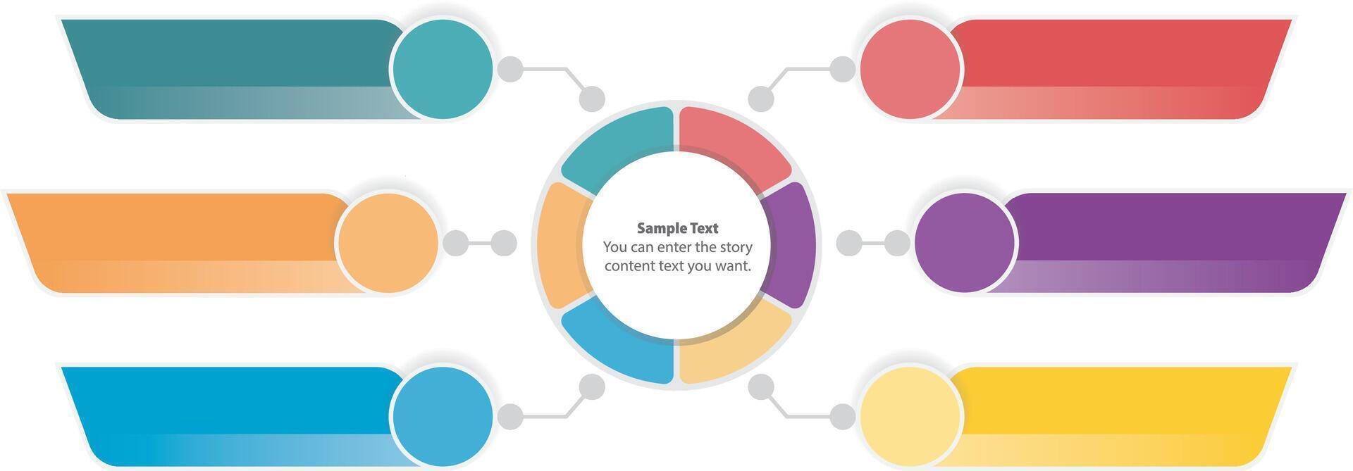 Multi colored pie chart by bar graphs. vector