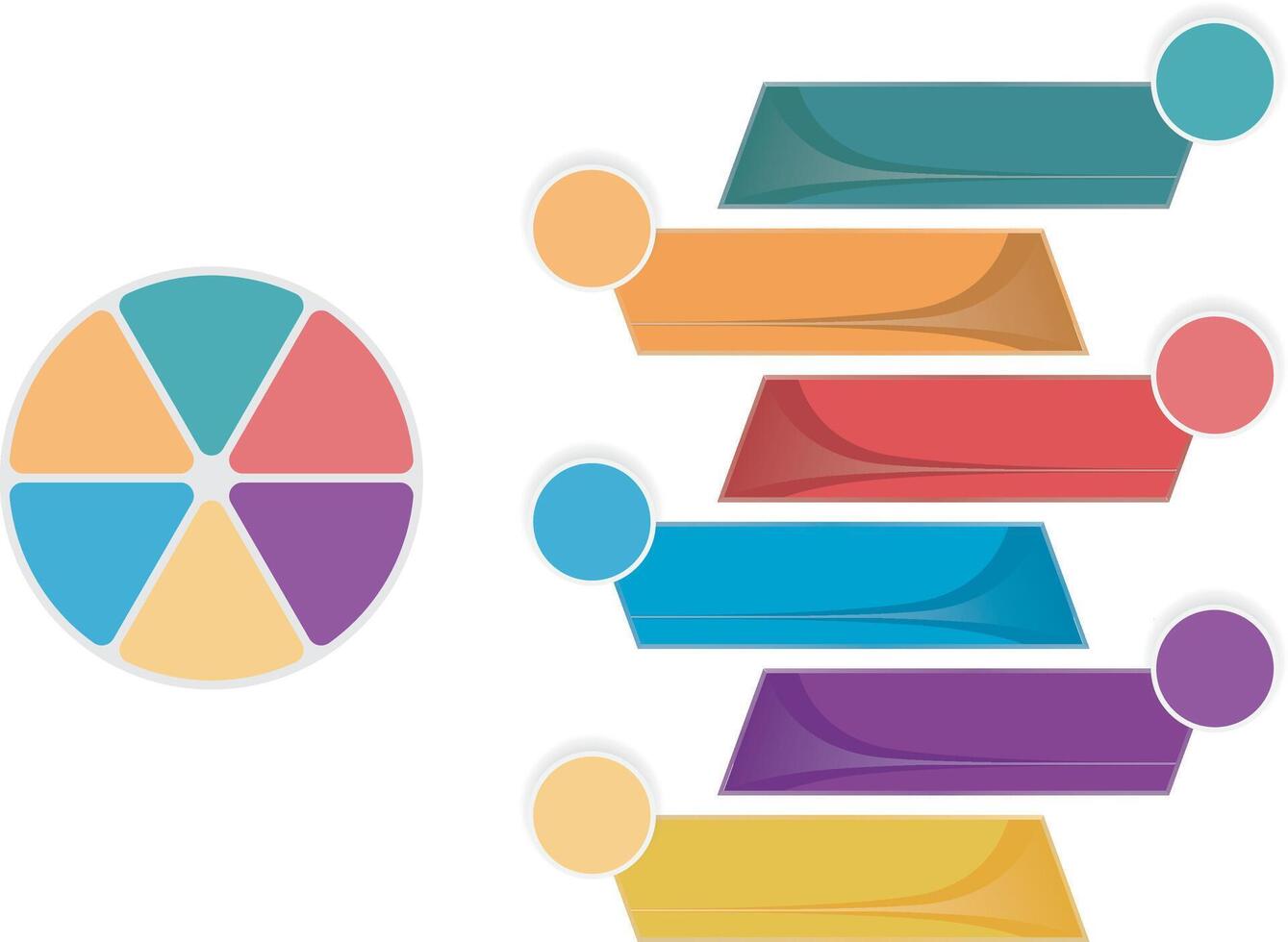 Multi colored pie chart by bar graphs. vector