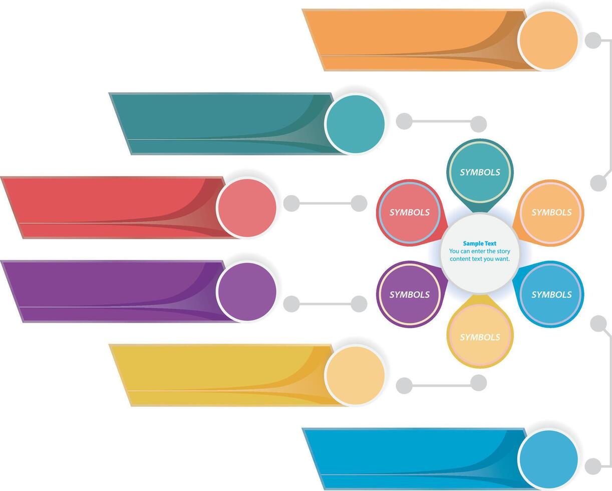 Multi colored pie chart by bar graphs. vector