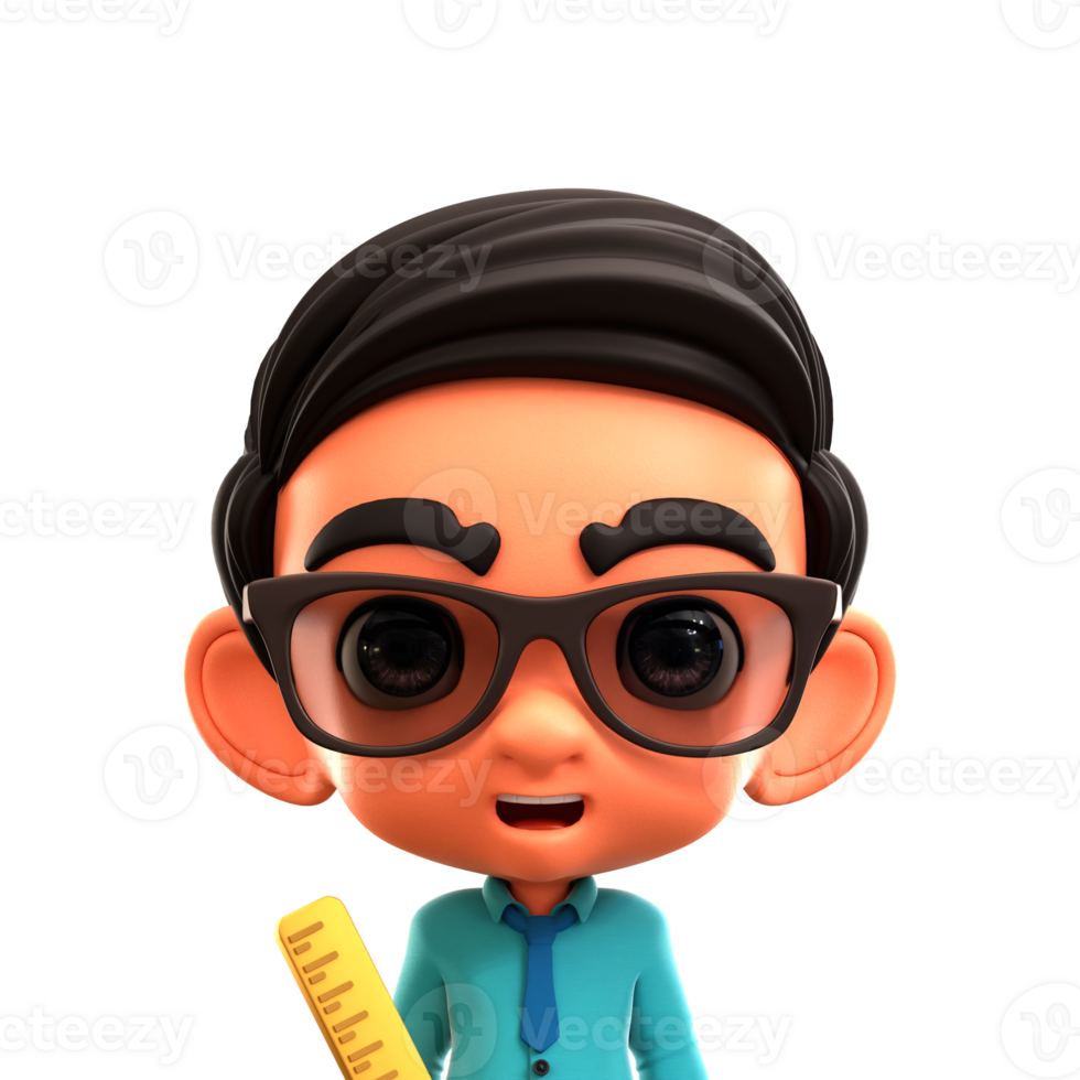 Male Teacher 3D Avatar Illustration for web, app, infographic, etc png