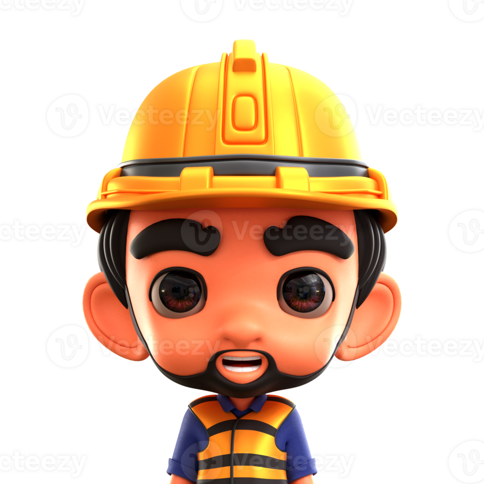 Male Worker 3D Avatar Illustration for web, app, infographic, etc png